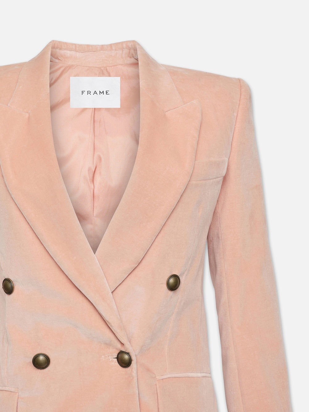 Double Breasted Slim Blazer in Blush - 2