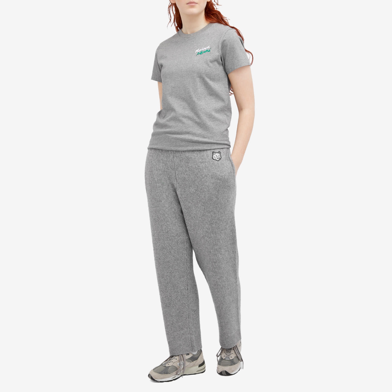 Maison Kitsune Tonal Fox Head Patch Rib Sweatpants - 4