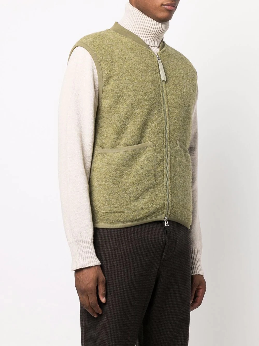 zip-up fleece waistcoat - 3