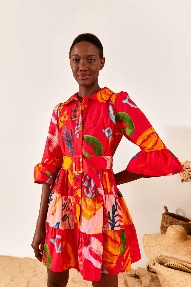 Red Mixed Fruits Ocean Mini Dress 1
