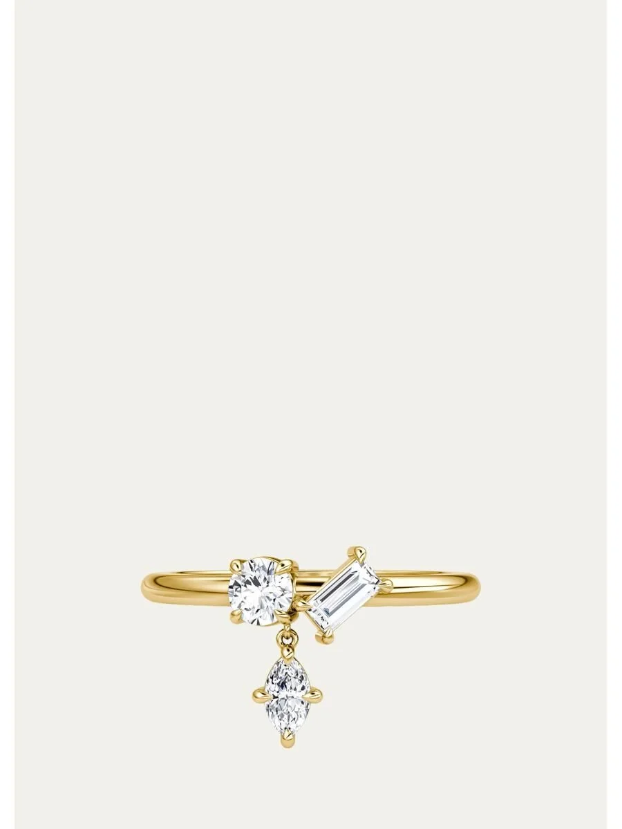 14K Yellow Gold Lab-Grown Diamond Falling Star Ring - 1