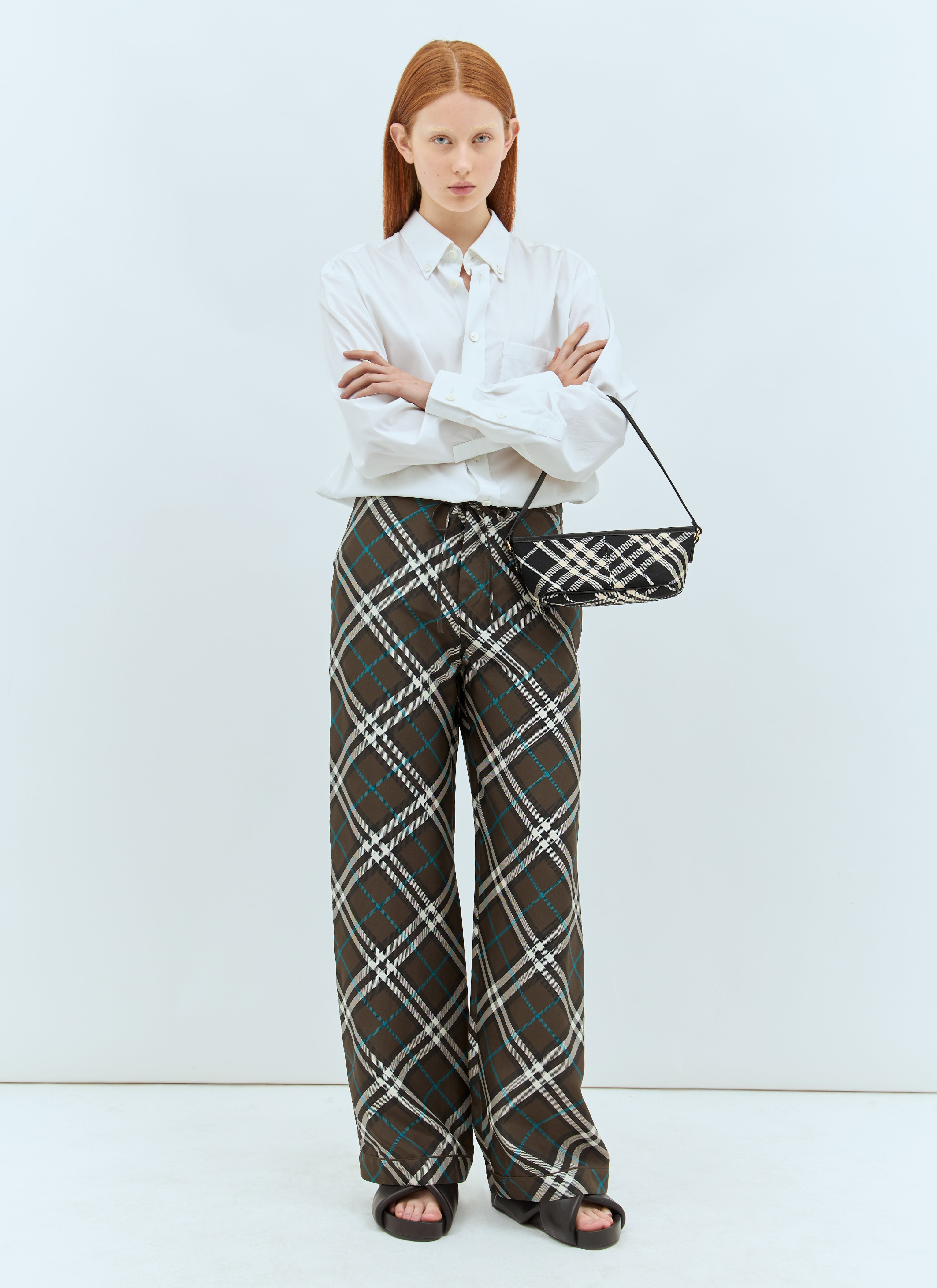 Burberry Women Check Silk Pants - 3