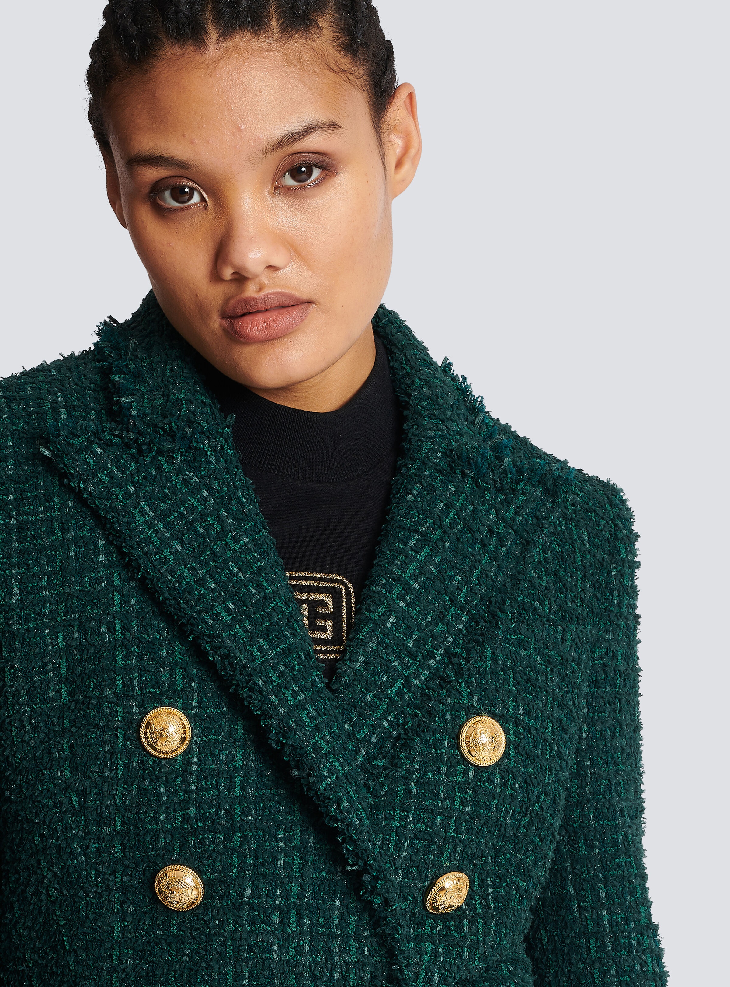 Balmain 6-button tweed jacket | REVERSIBLE