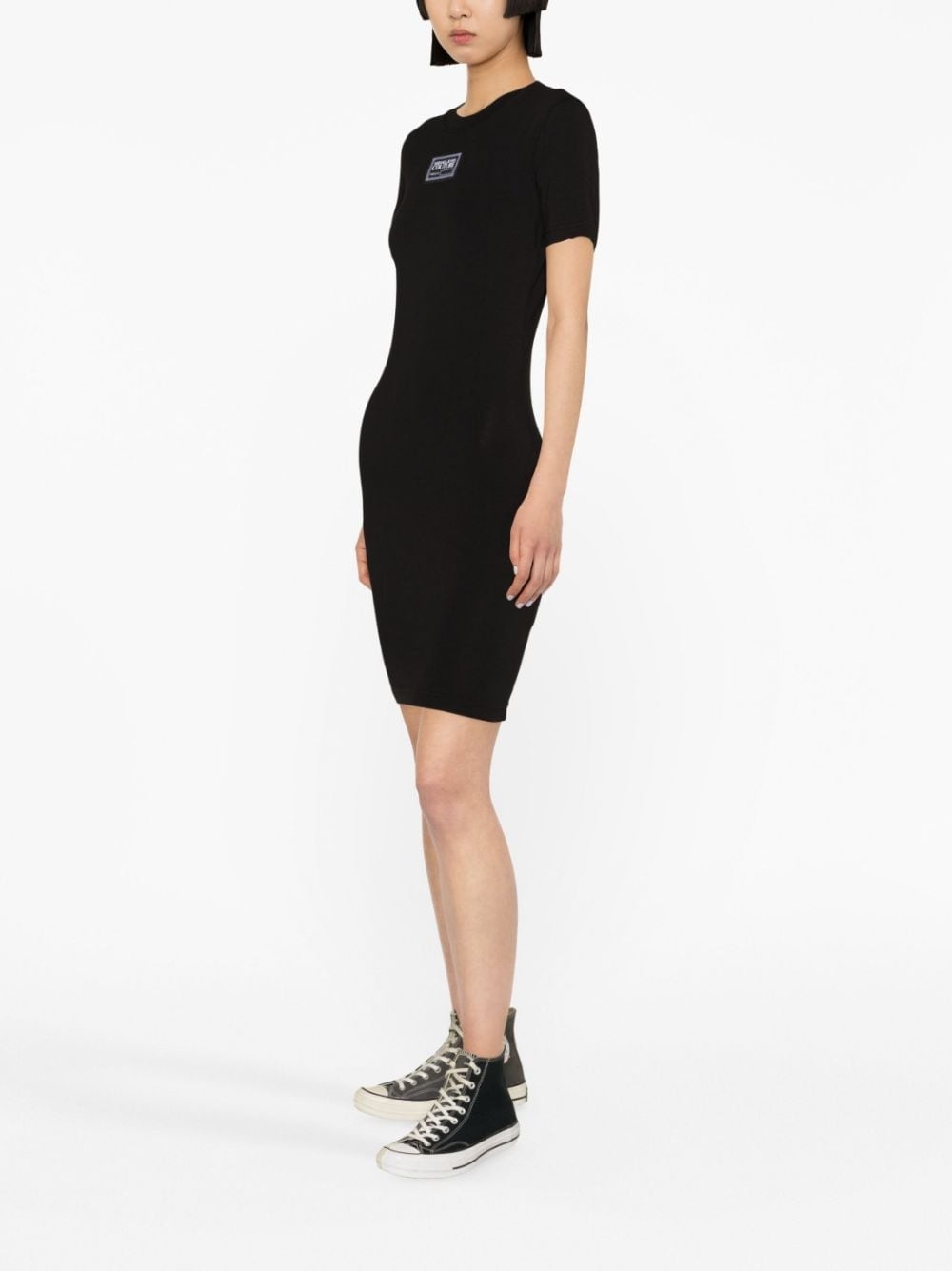 logo patch T-shirt dress - 3