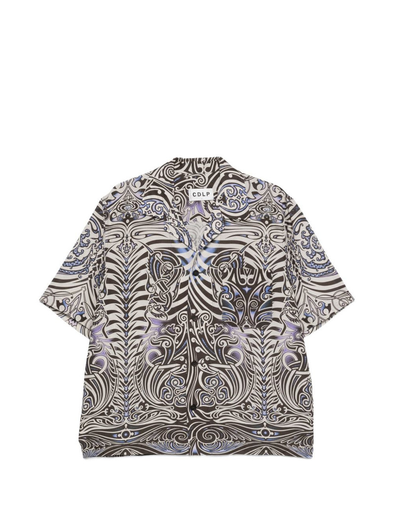 tribal-pattern camp-collar shirt 1