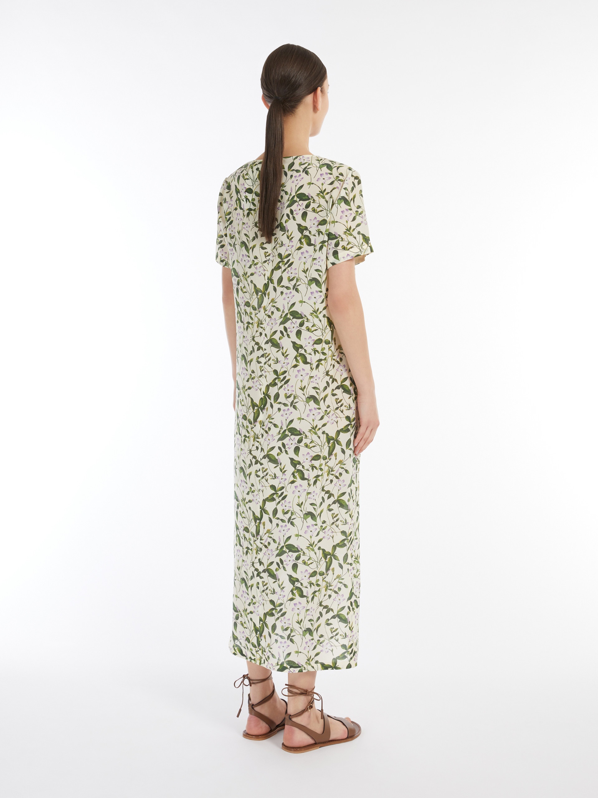 GIUDY Long printed silk dress - 4