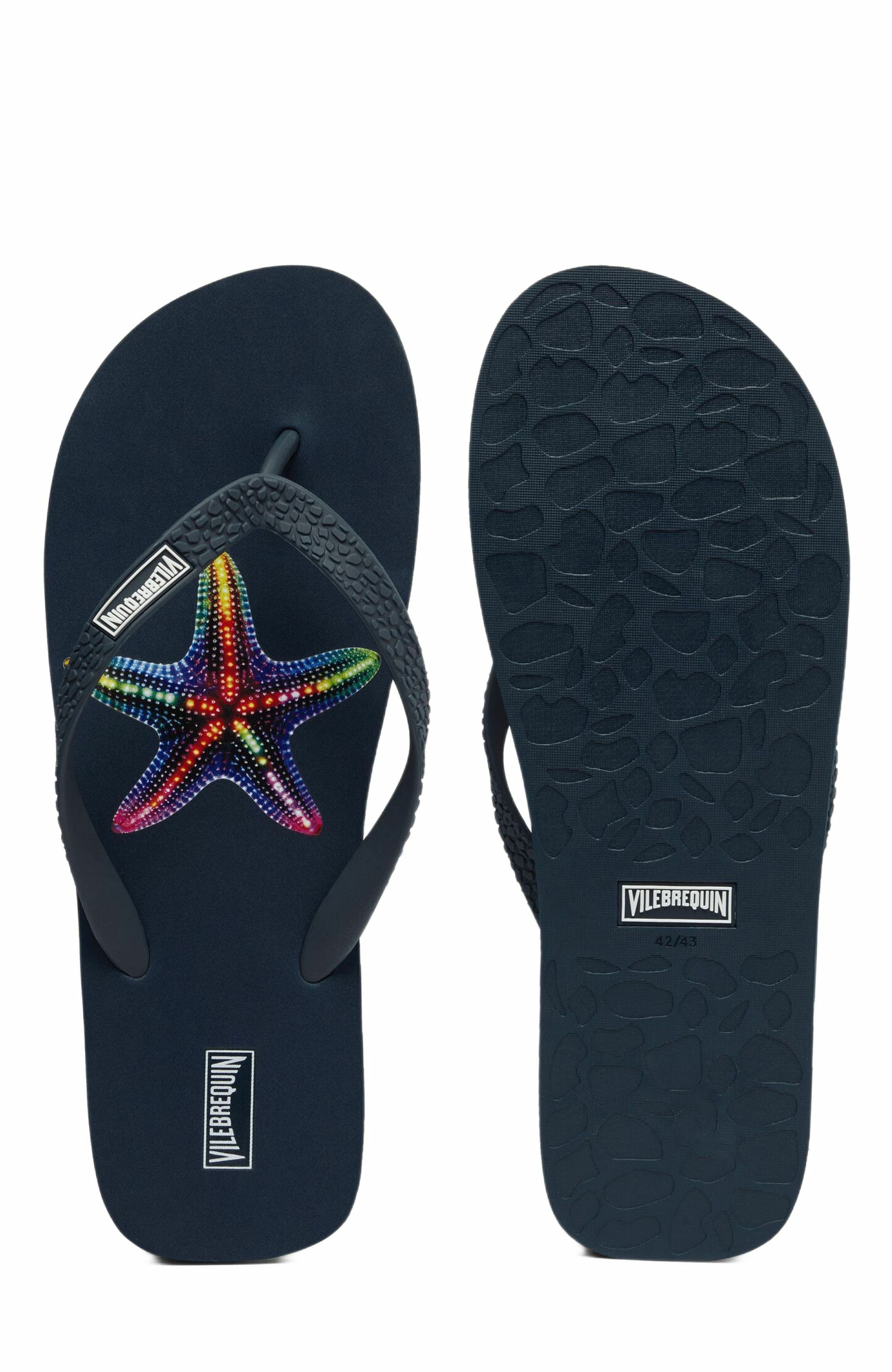 Vilebrequin Men's VBQ Line Flip Flops in Bleu Marine at Nordstrom - 2