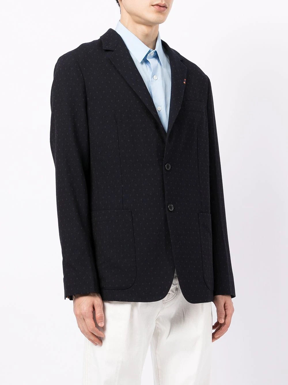 single-breasted cotton blazer - 3