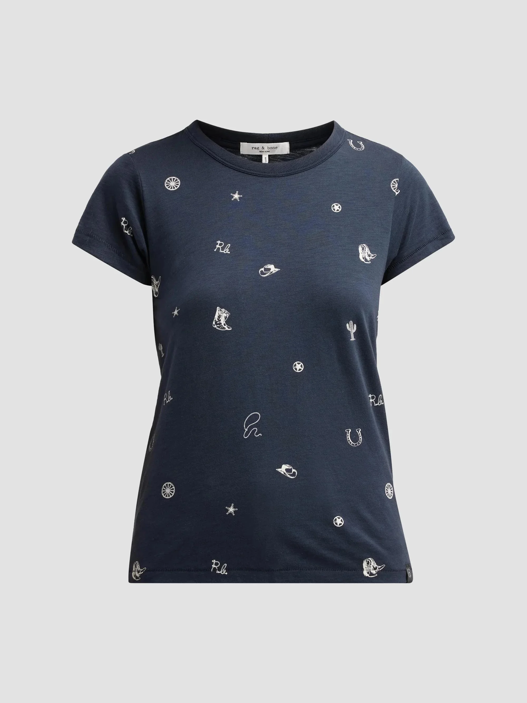 Women's All Over Rodeo T-Shirt - Navy Multi - 1