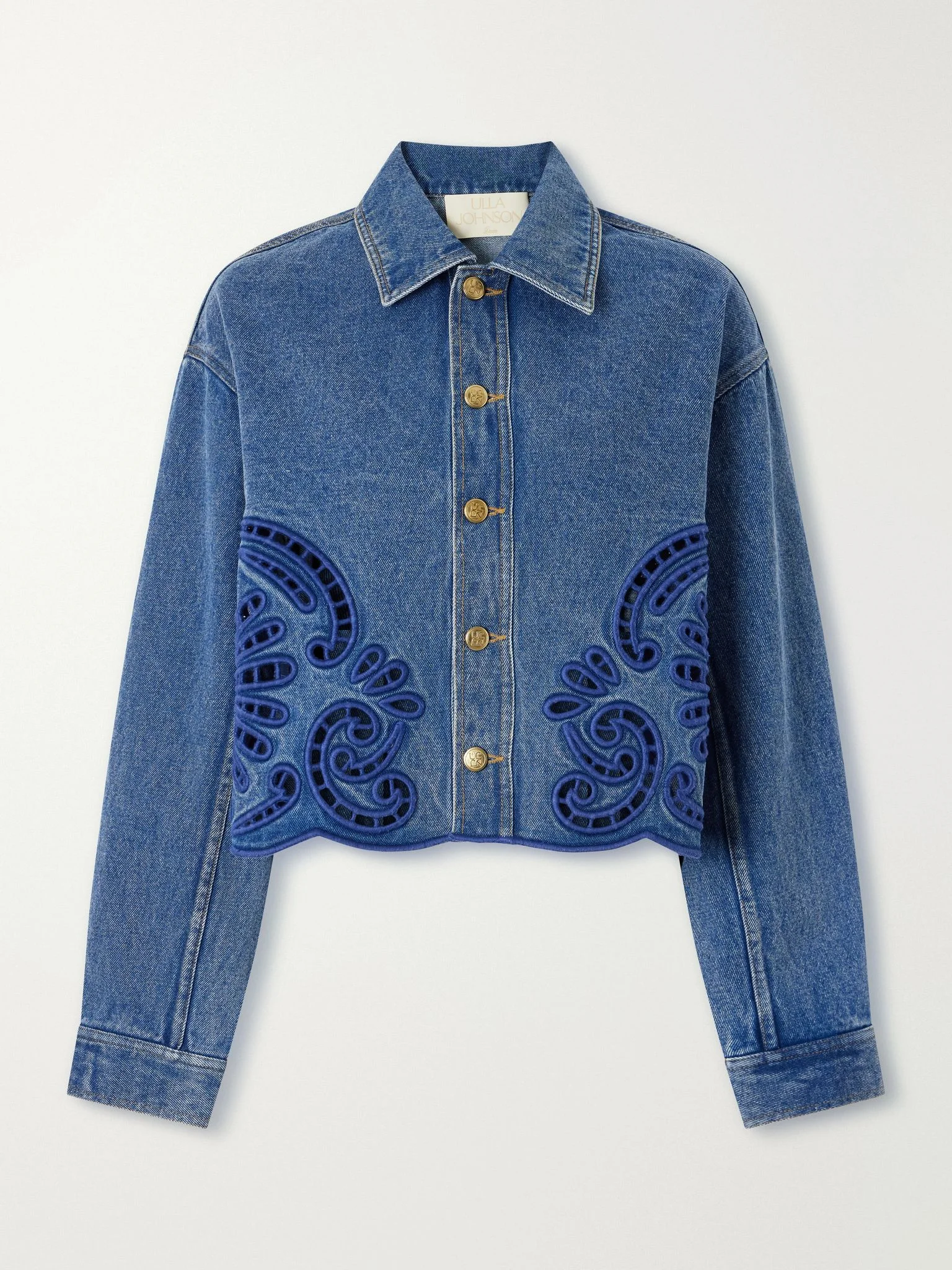 Bobbi embroidered denim jacket Blue - 1