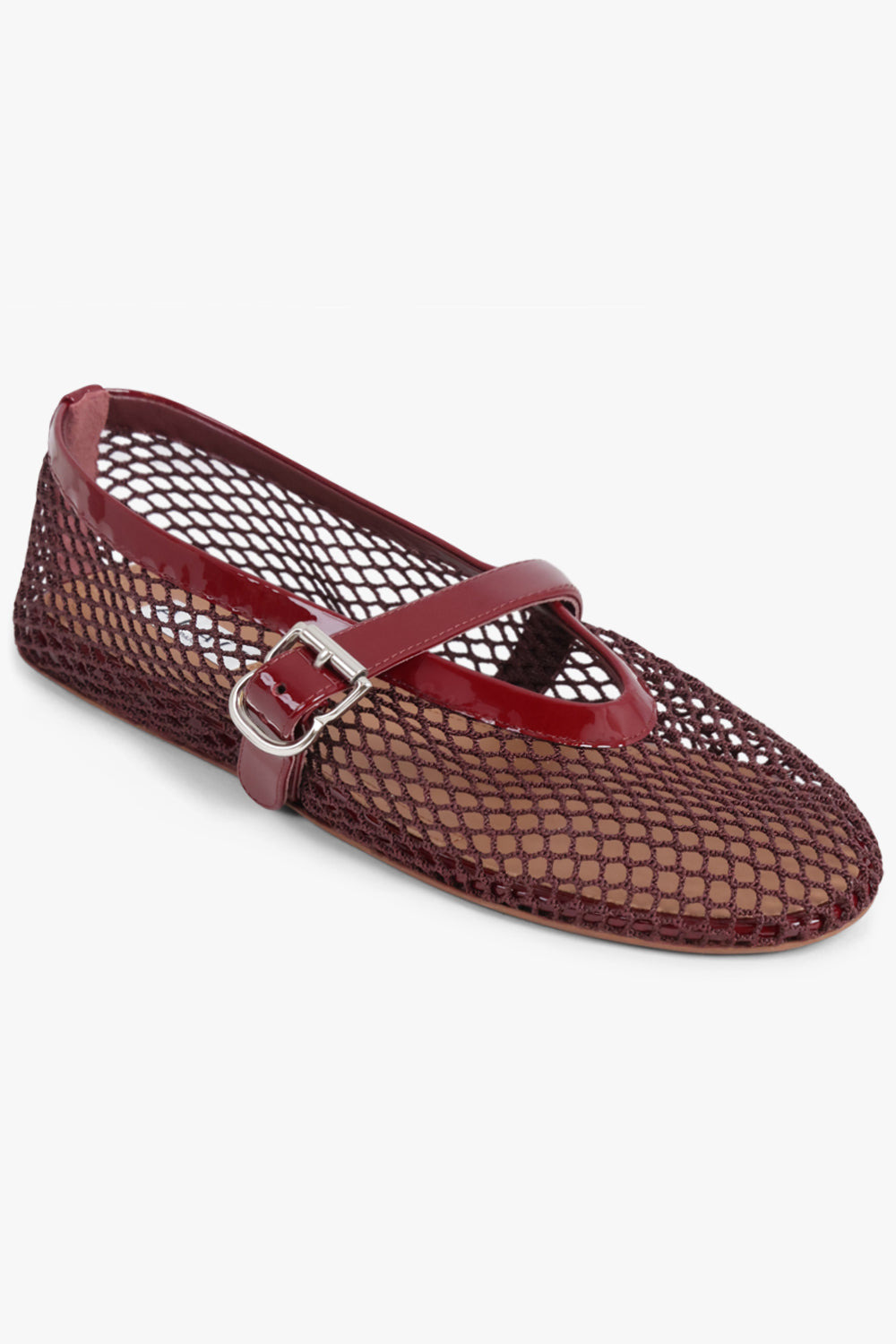FISHNET MESH BALLET FLAT | GARNET RED - 1