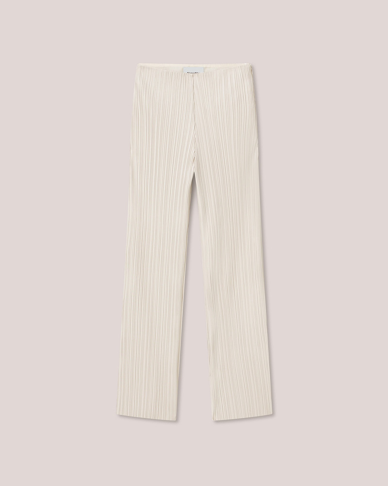 CHAR - Pleated vegan-leather pants - Creme 1