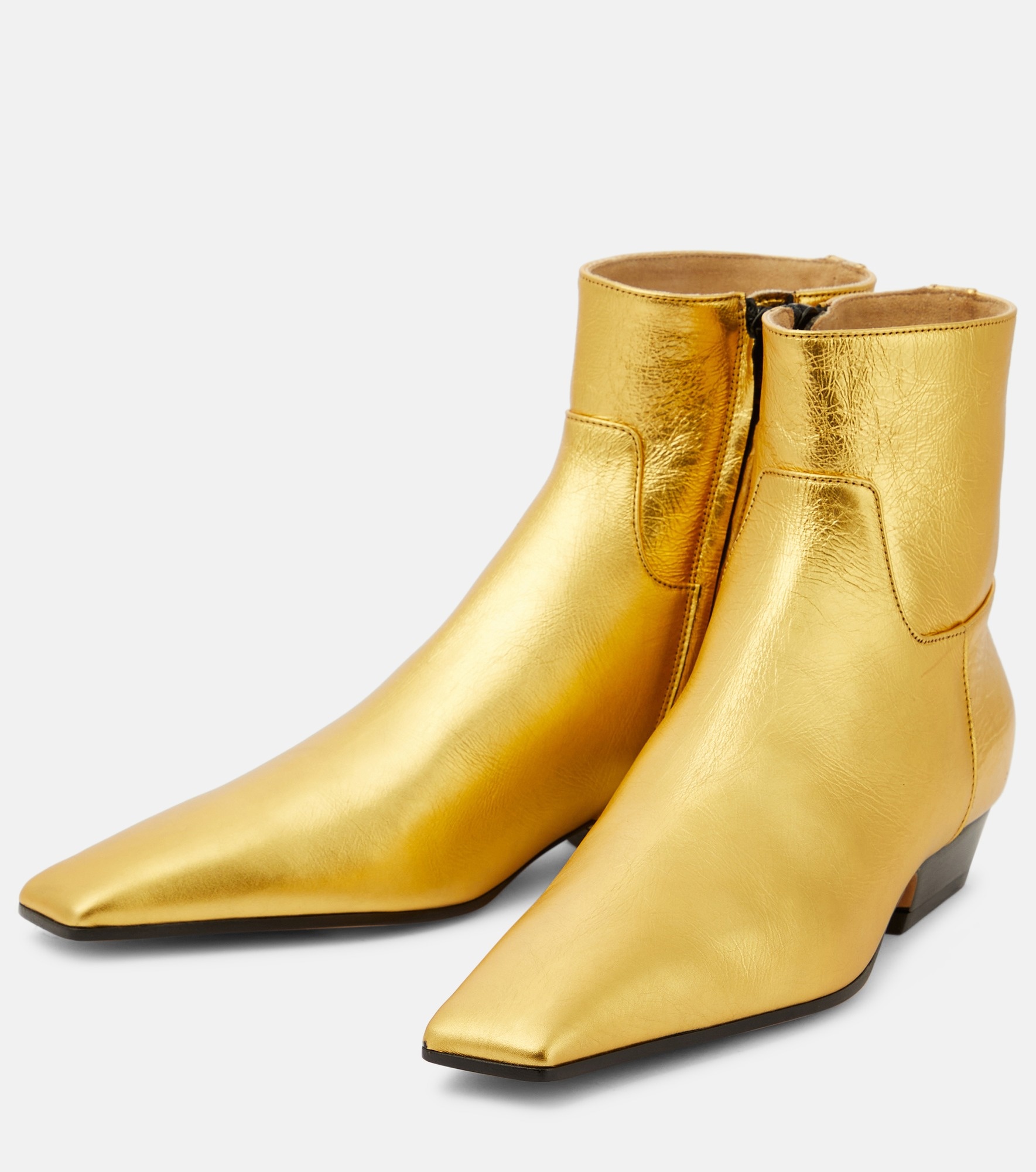 Marfa metallic leather ankle boots - 5