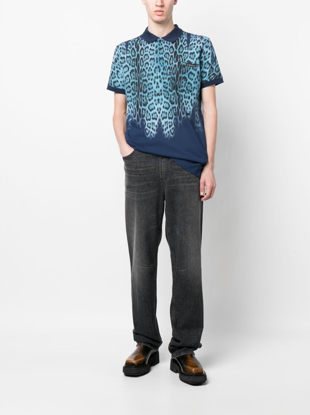 leopard-print cotton polo shirt - 2