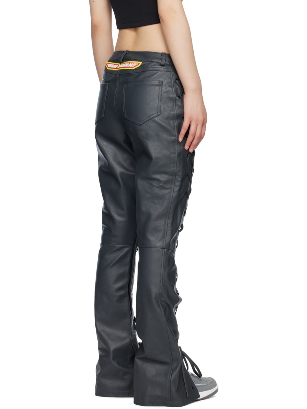 Black Travis Scott Edition Leather Pants - 3