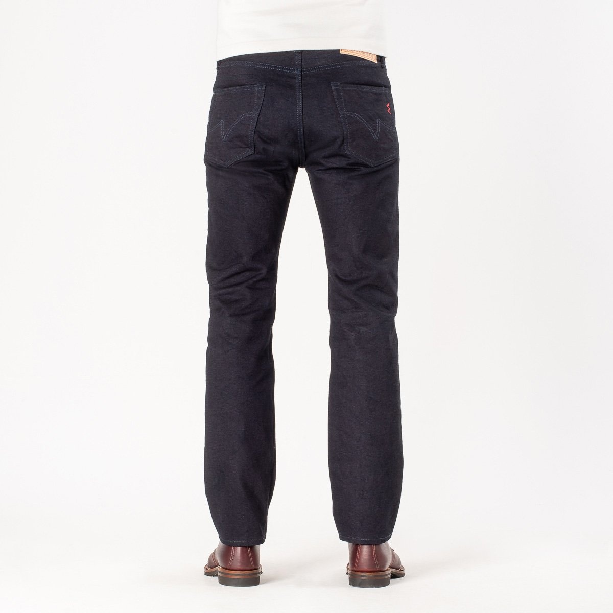IH-666S-142ib 14oz Selvedge Denim Slim Straight Cut Jeans - Indigo/Black - 3