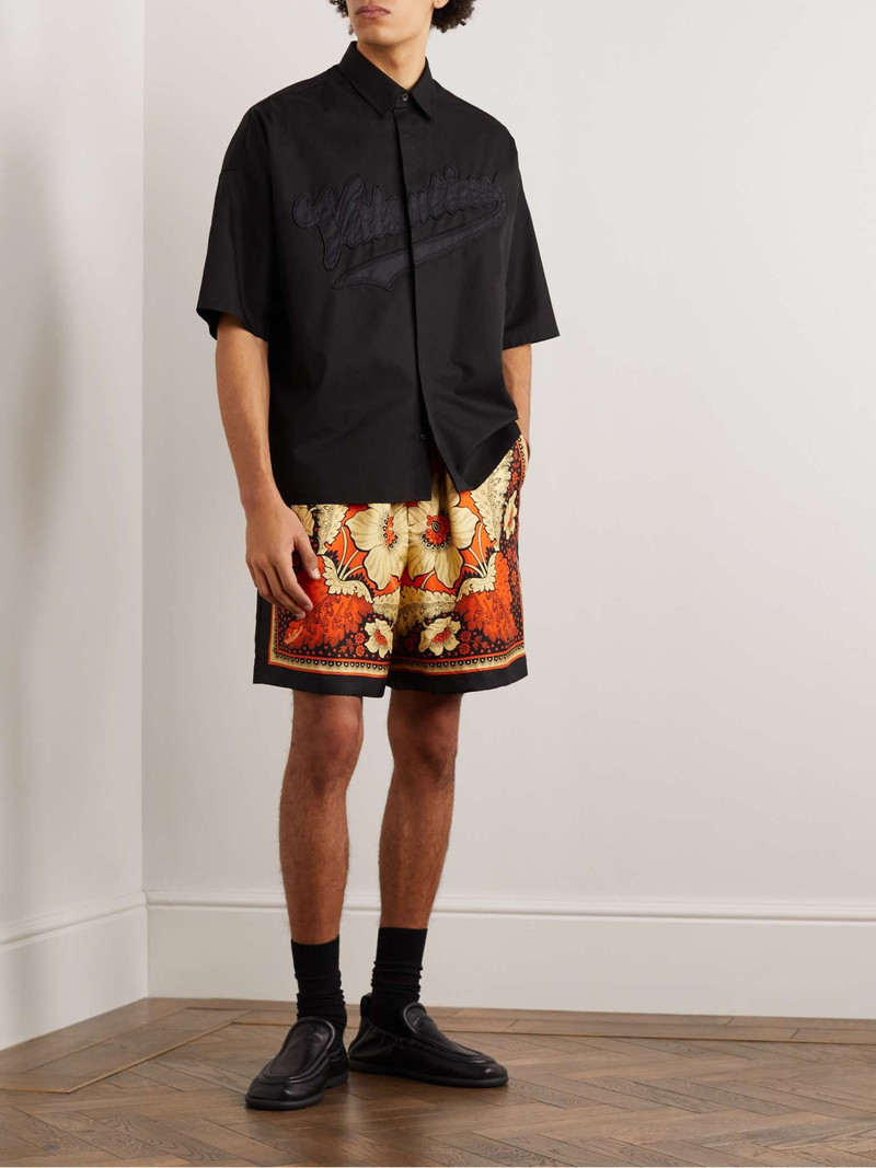 Valentino Straight-Leg Printed Cotton Bermuda Shorts outlook
