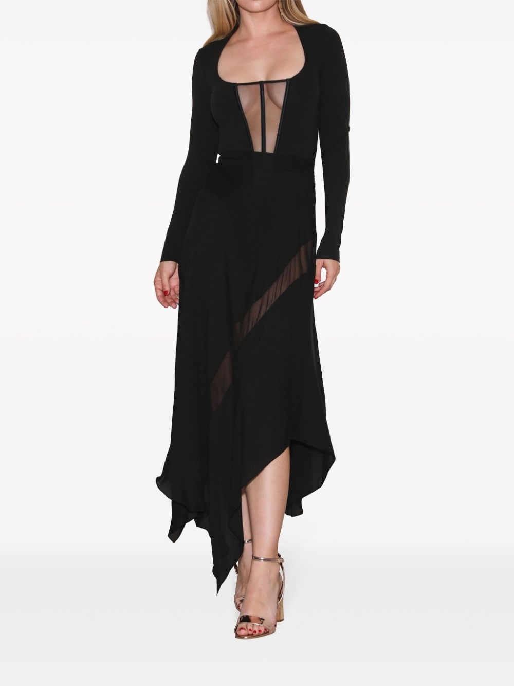 high-waist silk skirt - 2