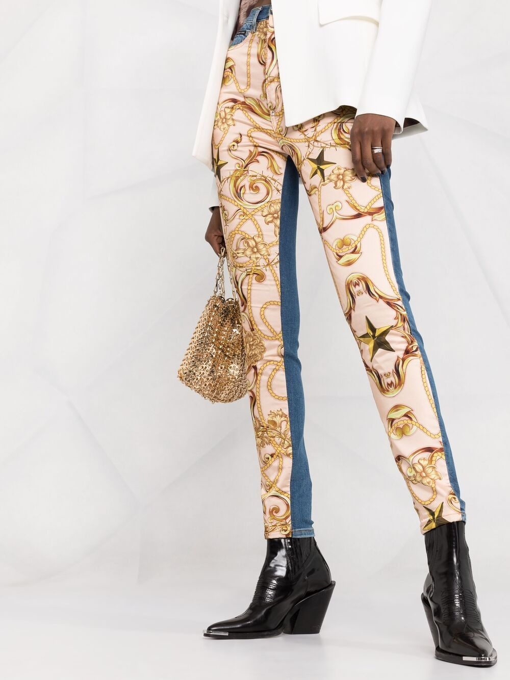 baroque-print skinny jeans - 5