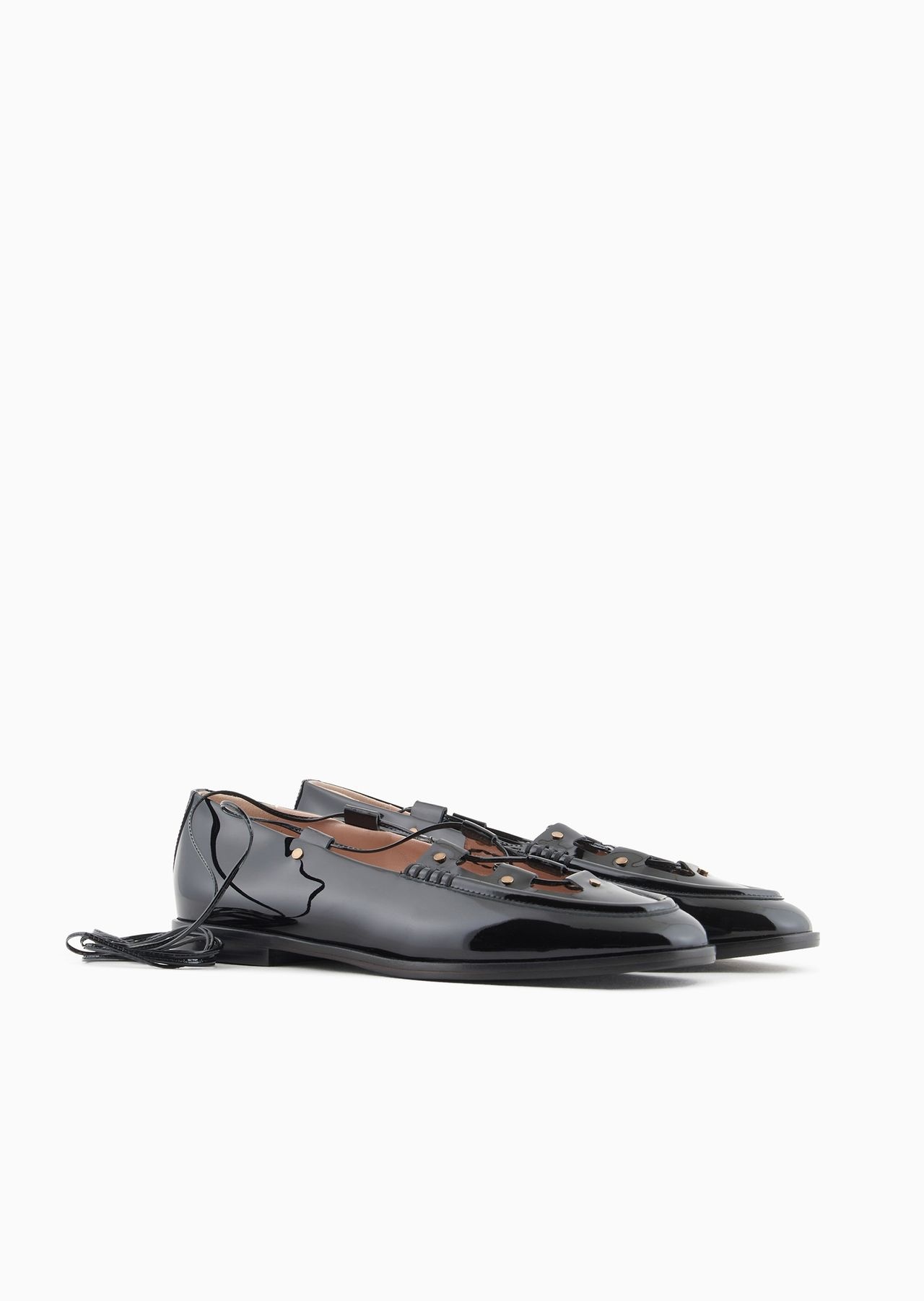 Patent-leather lace-up loafers - 2