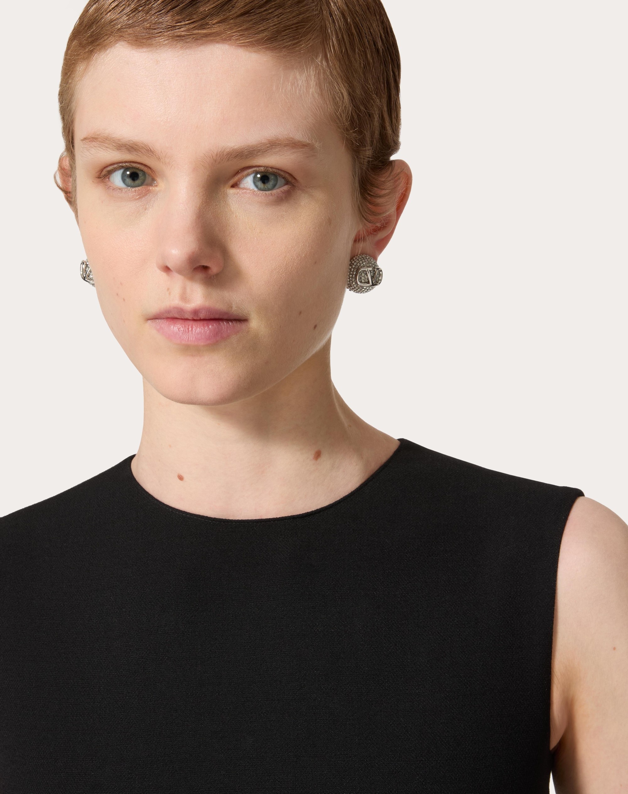 VLOGO SIGNATURE METAL AND SWAROVSKI® CRYSTAL EARRINGS - 5