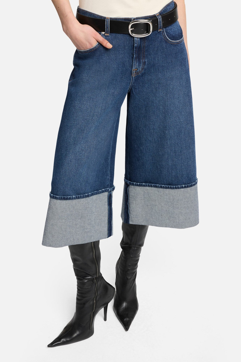 MANKIND Cuffed Denim Culotte in Radar 4