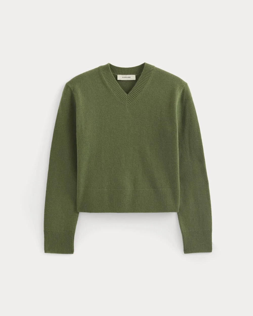 CASHMERE CROPPED HIGH-V SWEATER - 1