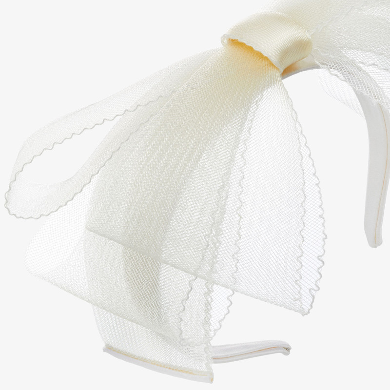 Aveline Headband
Latte Satin Headband with Fascinator Mesh 3