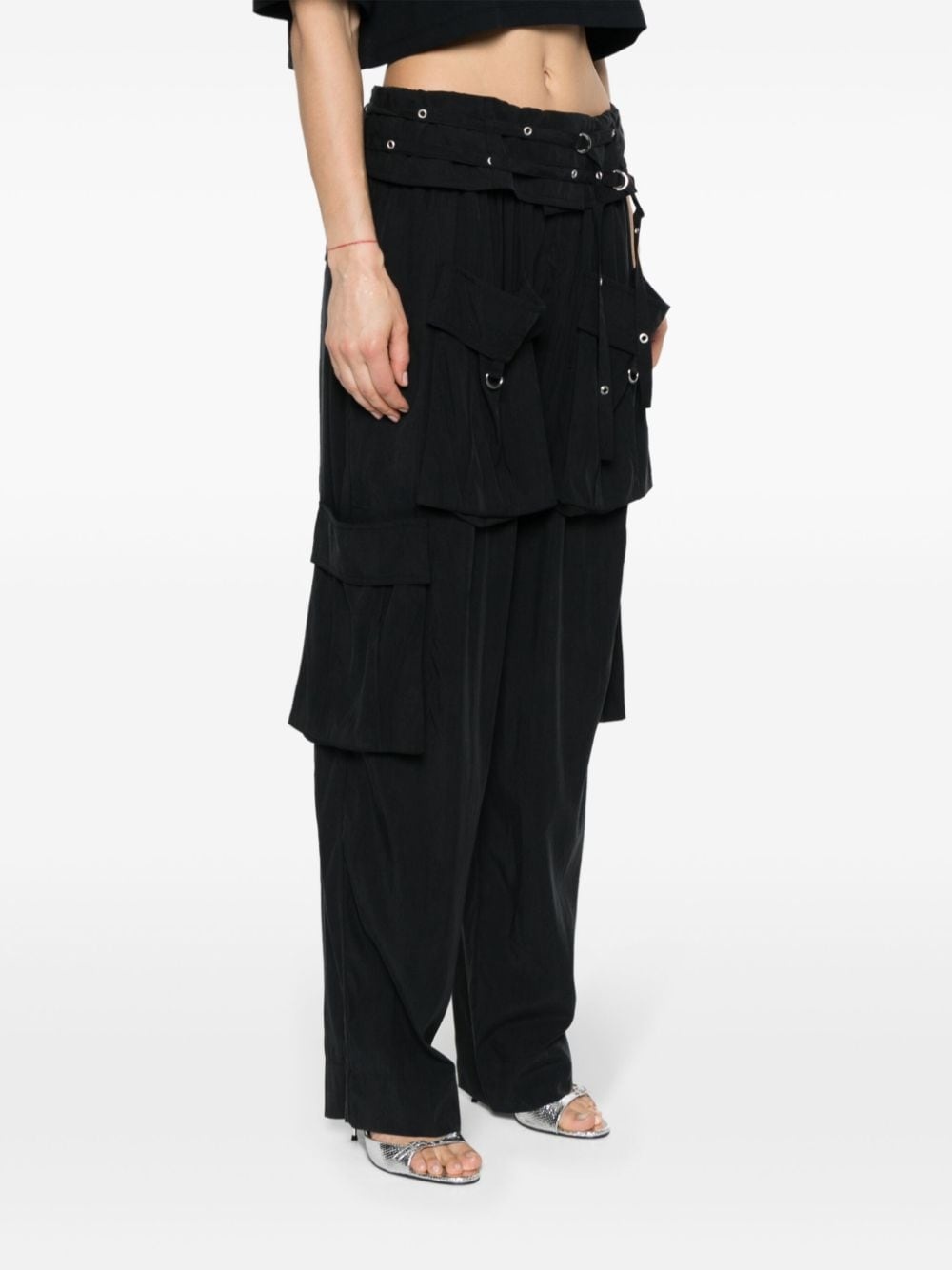 Hadja eyelet-detail trousers - 3