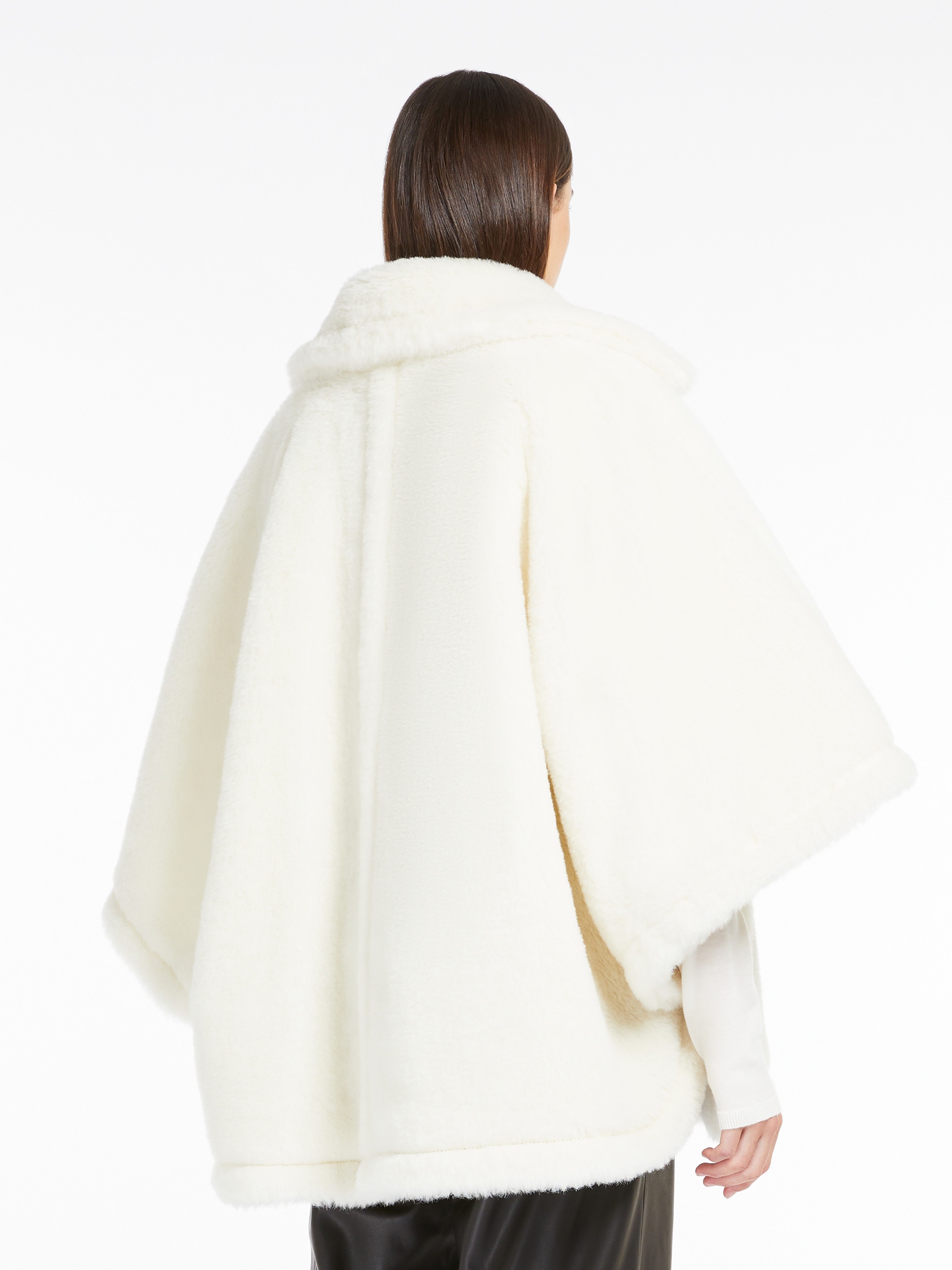 GEORGE1 Teddy fabric oversized cape - 4