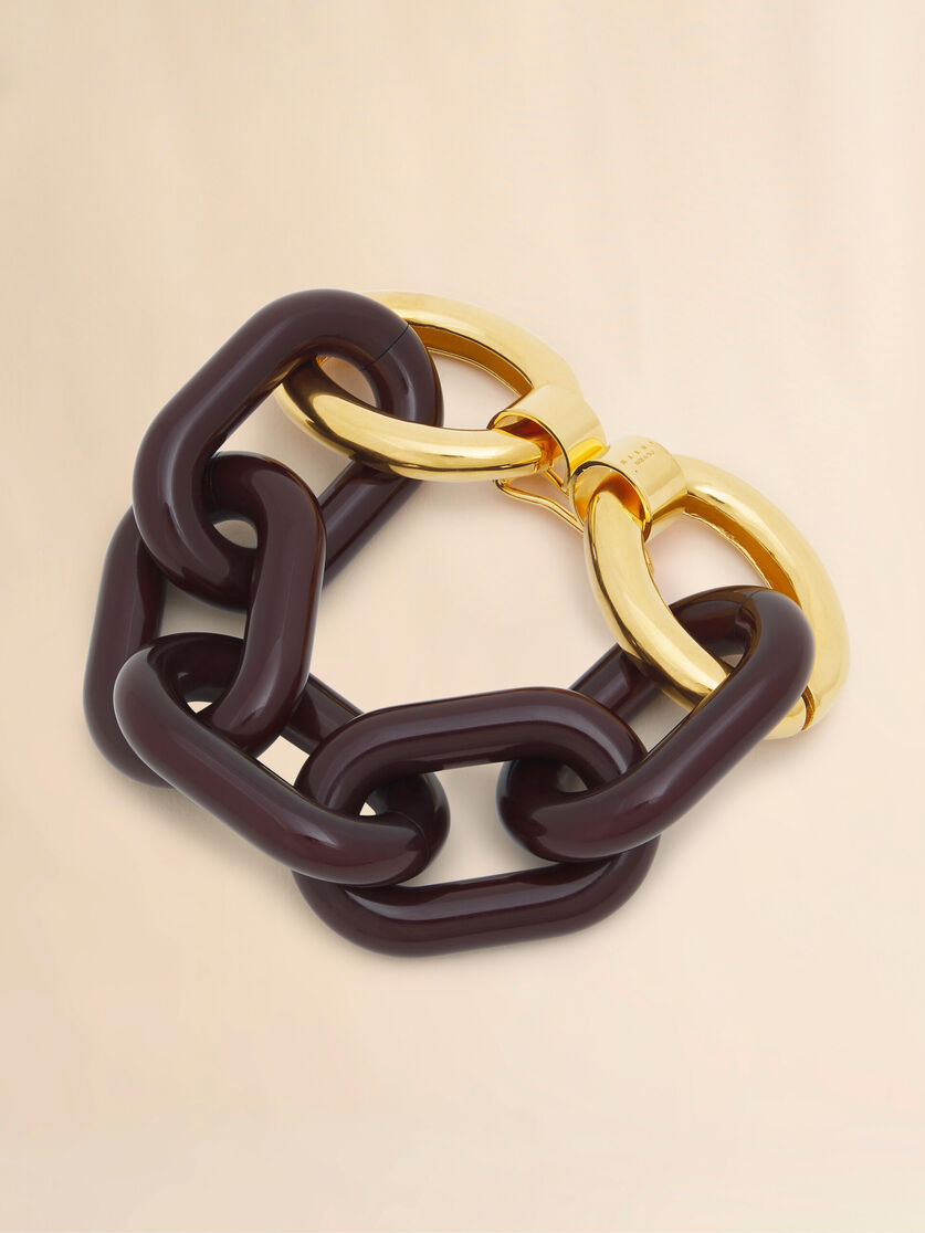 BROWN RESIN CHAIN BRACELET - 4