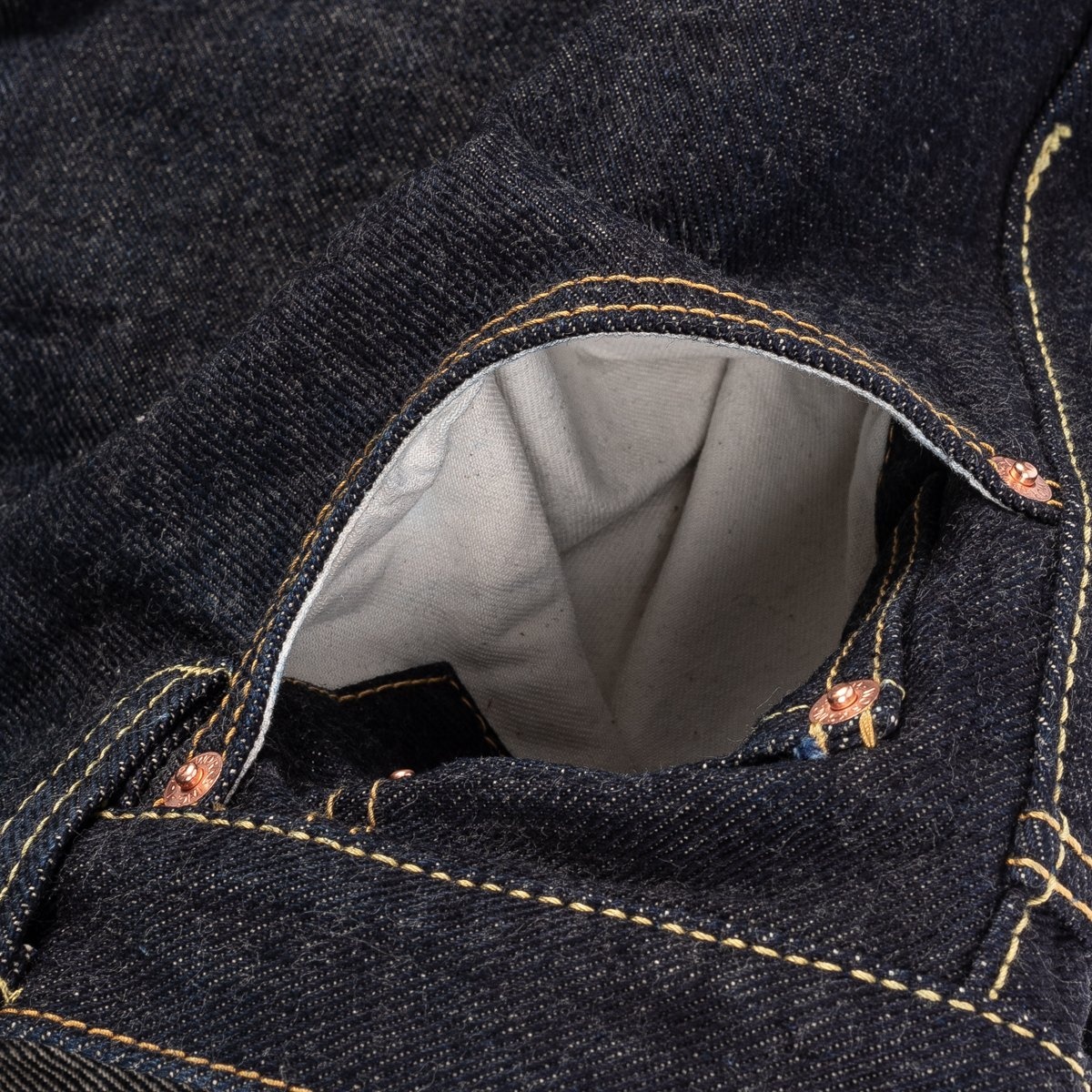IH-777S-19L 19oz Left Hand Twill Selvedge Denim Slim Tapered Cut Jeans - Indigo - 15
