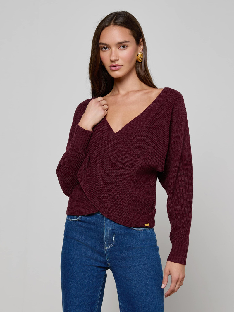 L'AGENCE Antonella Crossover Sweater outlook