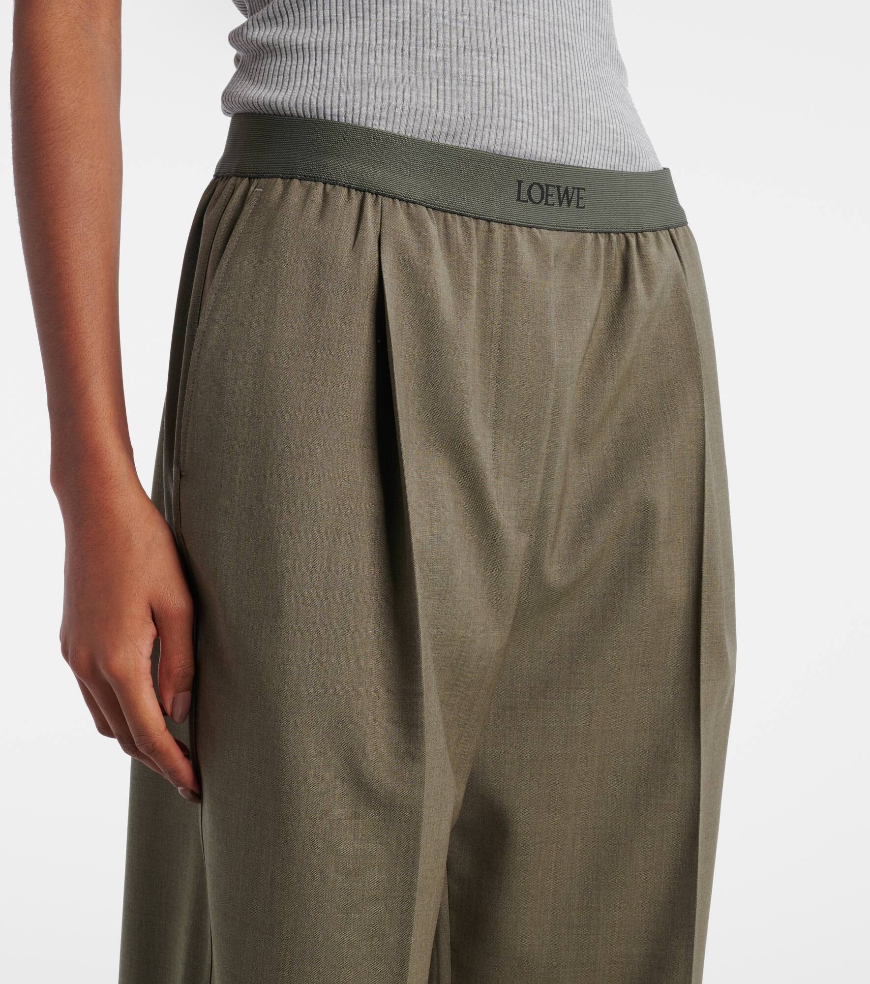 High-rise wool wide-leg pants - 4