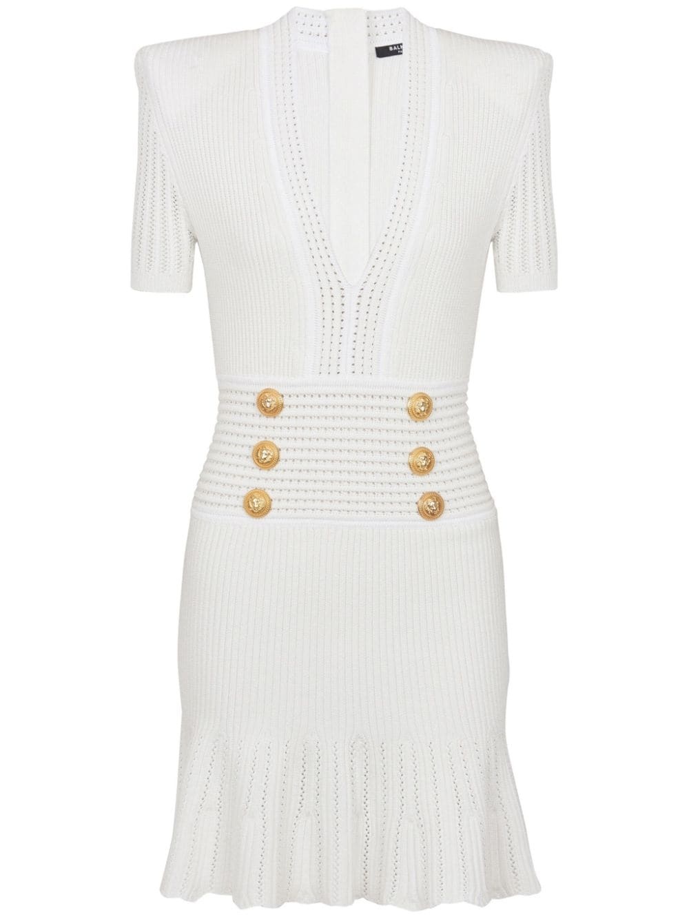 button-embellished knitted minidress - 1