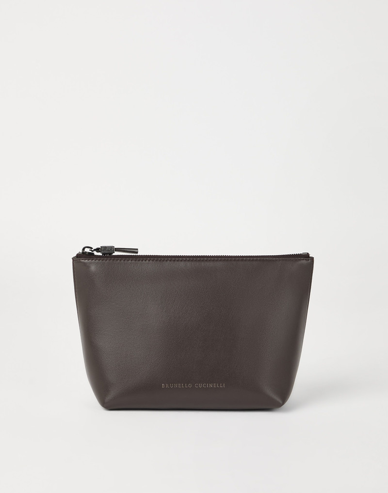 Grained calfskin pouch with monili 1