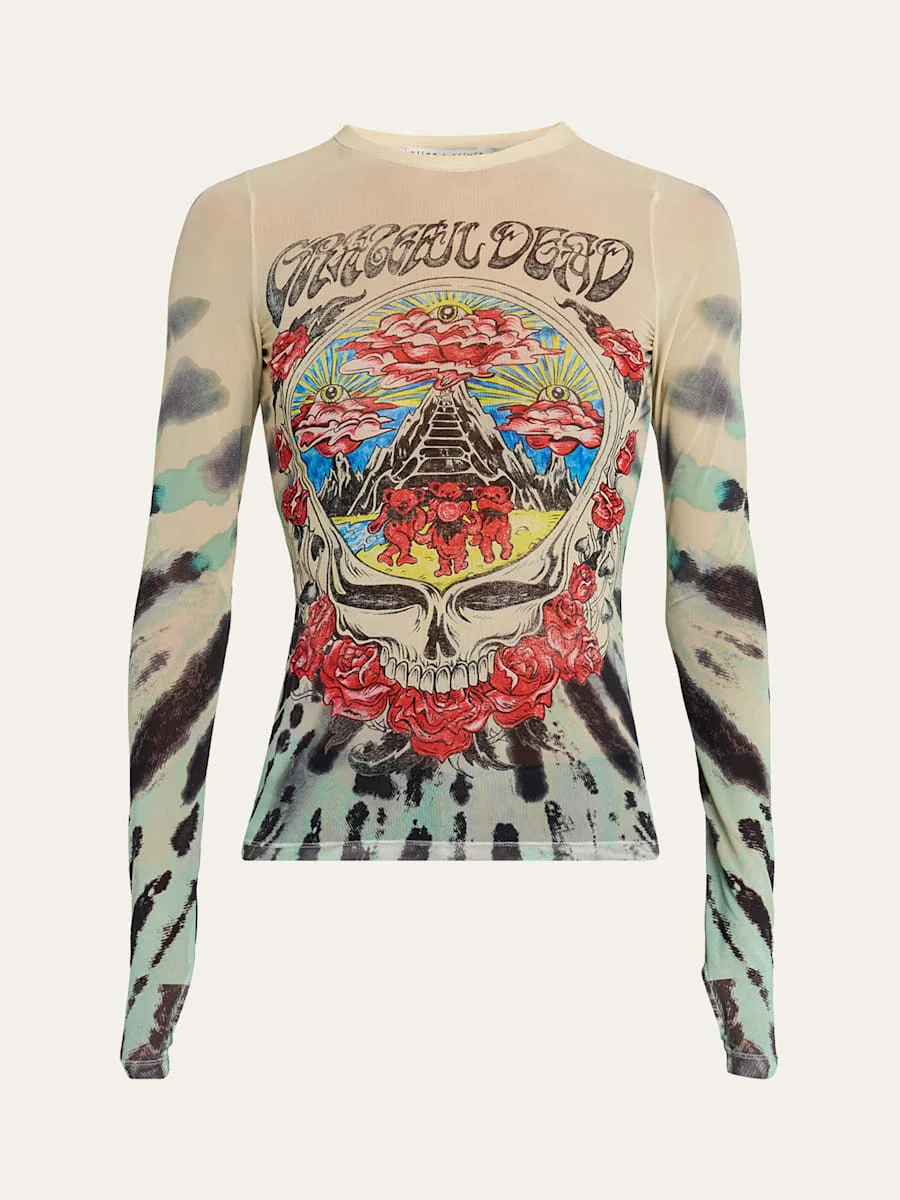 x Grateful Dead Delaina Long-Sleeve Mesh Top - 1