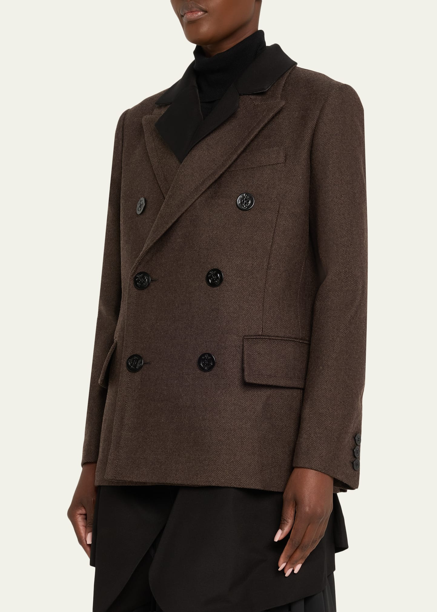 Double-Breasted Wool Hybrid Coat - 4