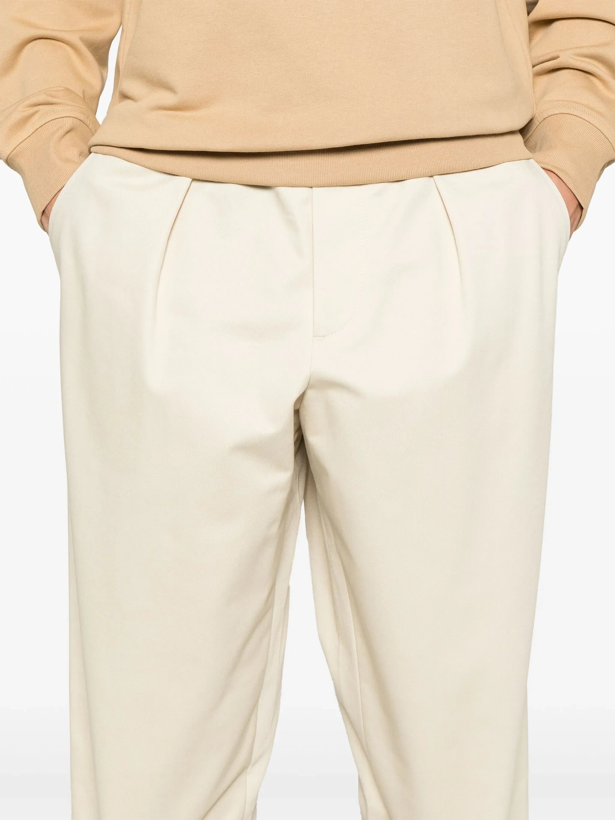 Organic Cotton Gabardine Pants Ivory - 5