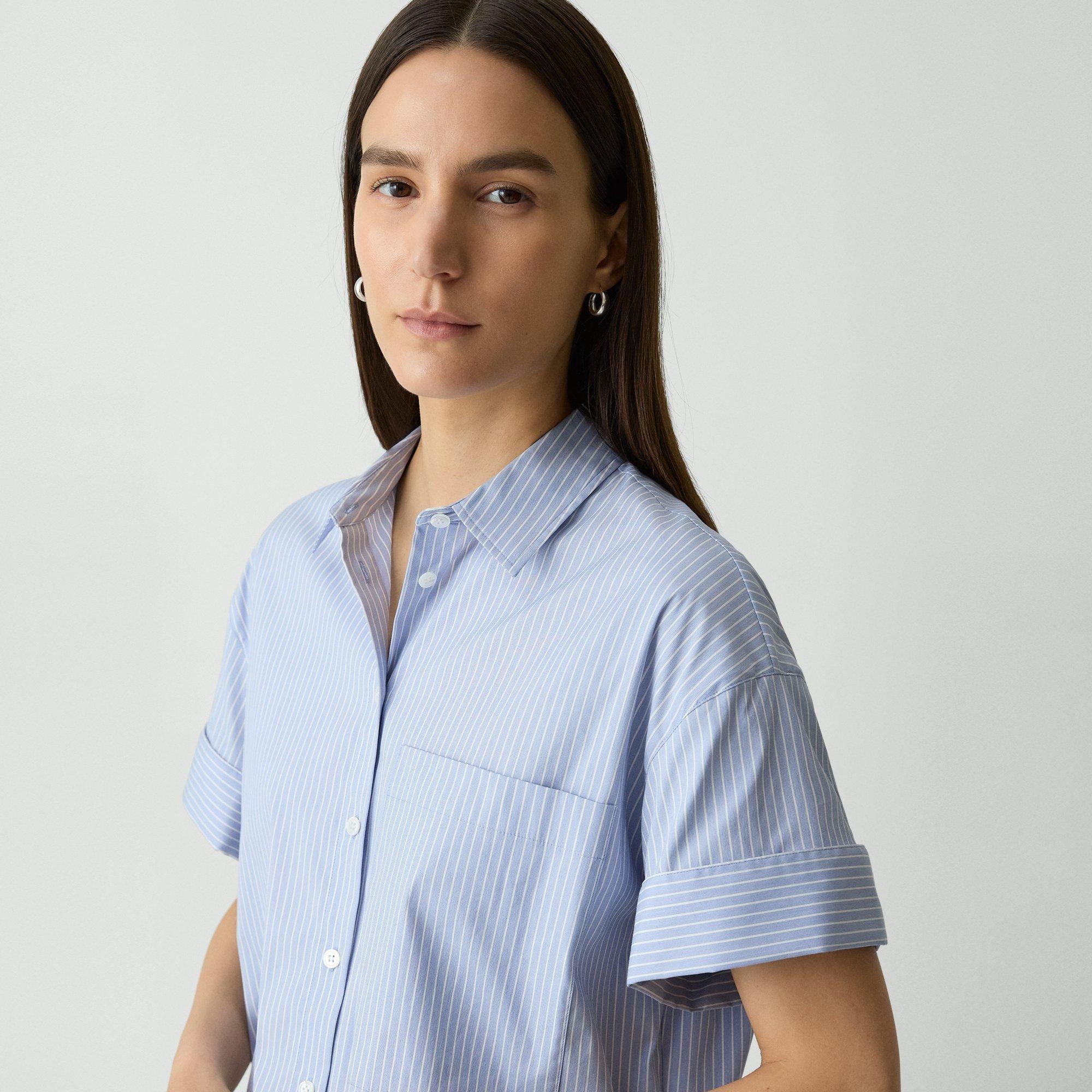 Cuffed Shirt in Striped Cotton-Blend - 5