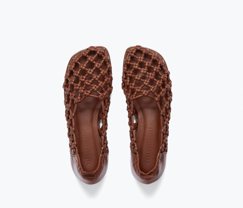 SALLY WOVEN LEATHER FLAT 5