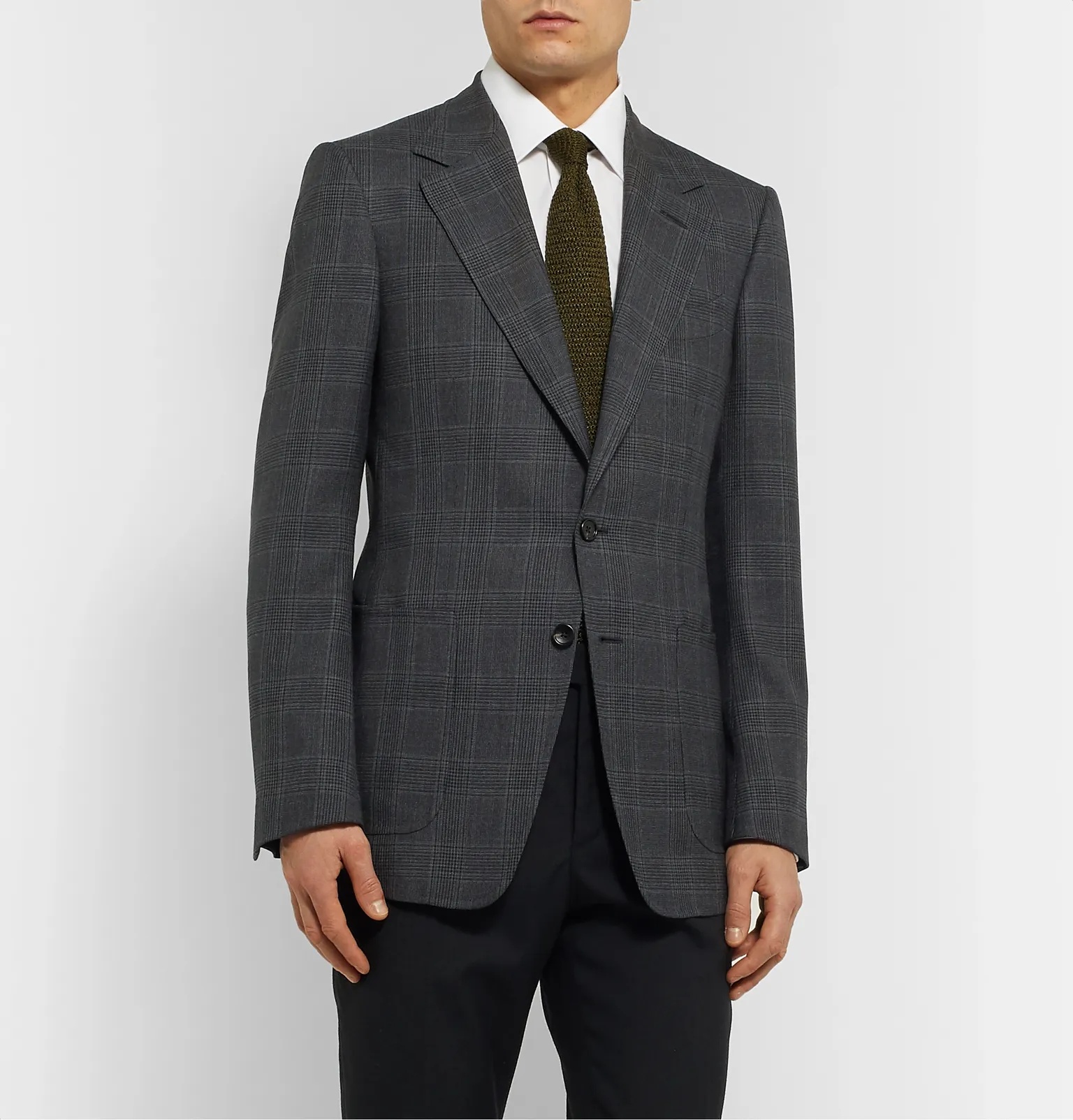 Shelton Slim-Fit Prince of Wales Checked Wool and Silk-Blend Blazer - 4