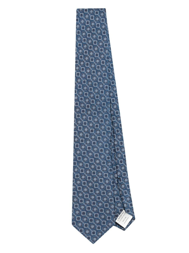 patterned-jacquard silk tie 1