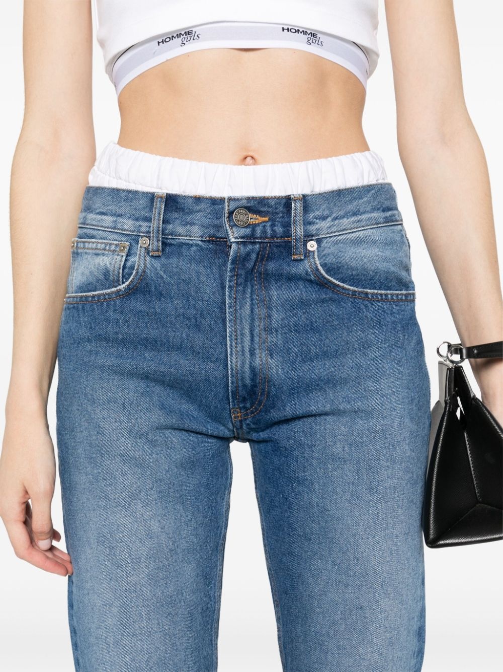 washed tapered jeans - 5