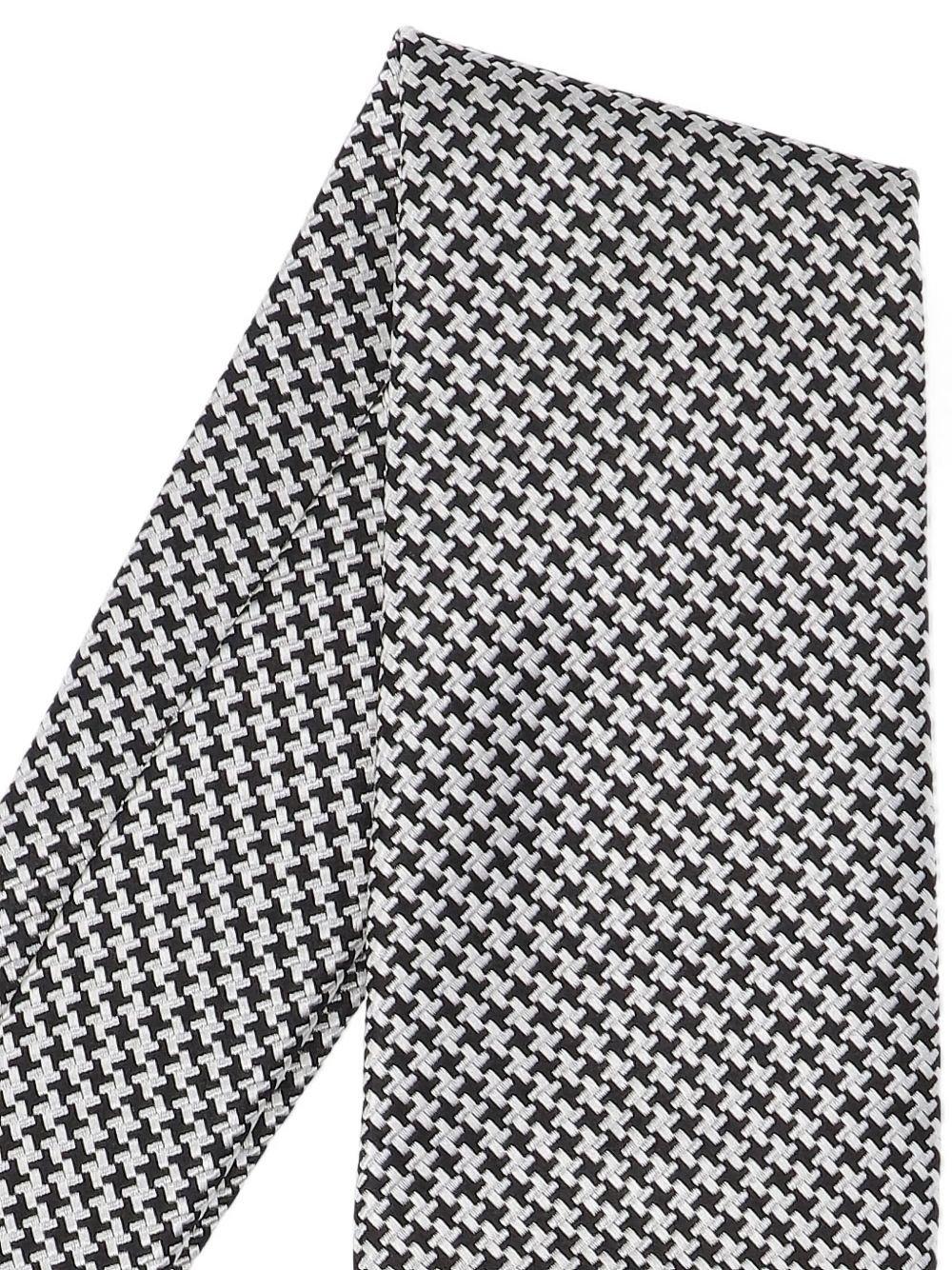 houndstooth silk tie - 2