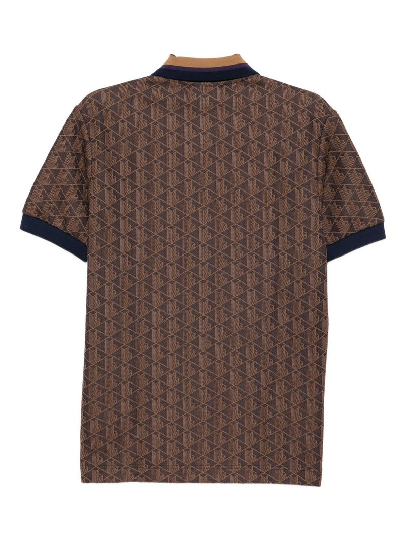LACOSTE monogram-jacquard polo shirt outlook