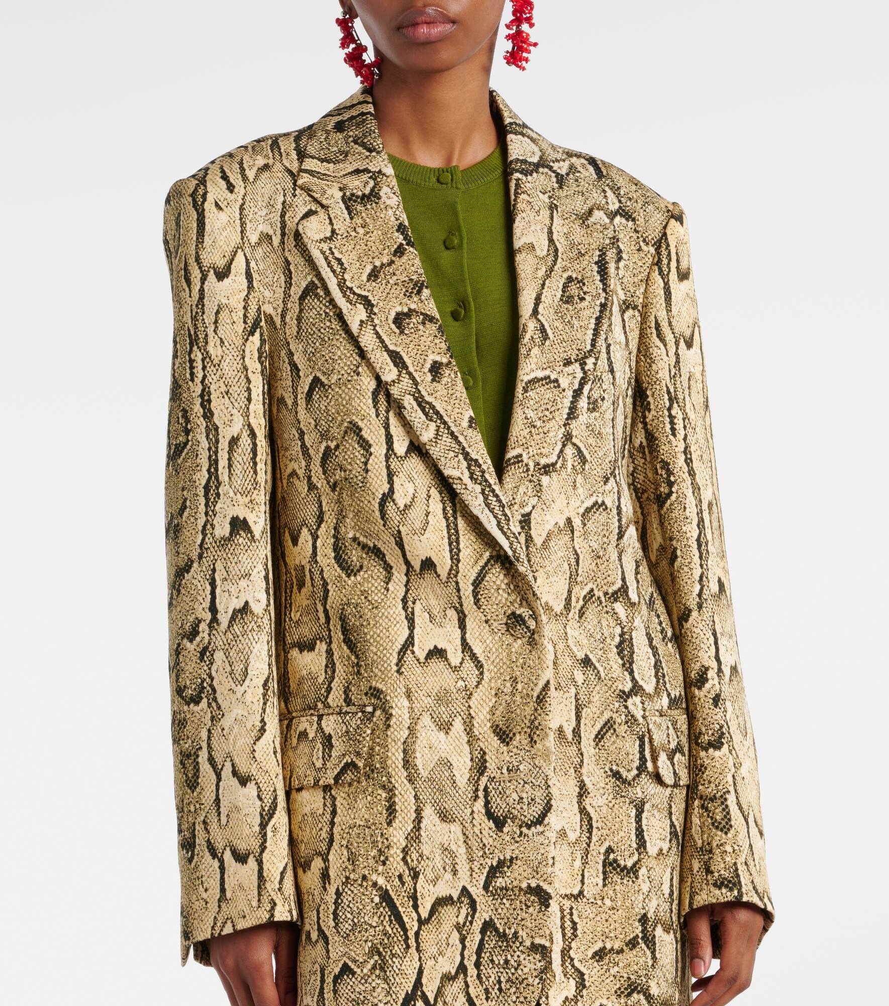 Snake-effect jacquard blazer - 6