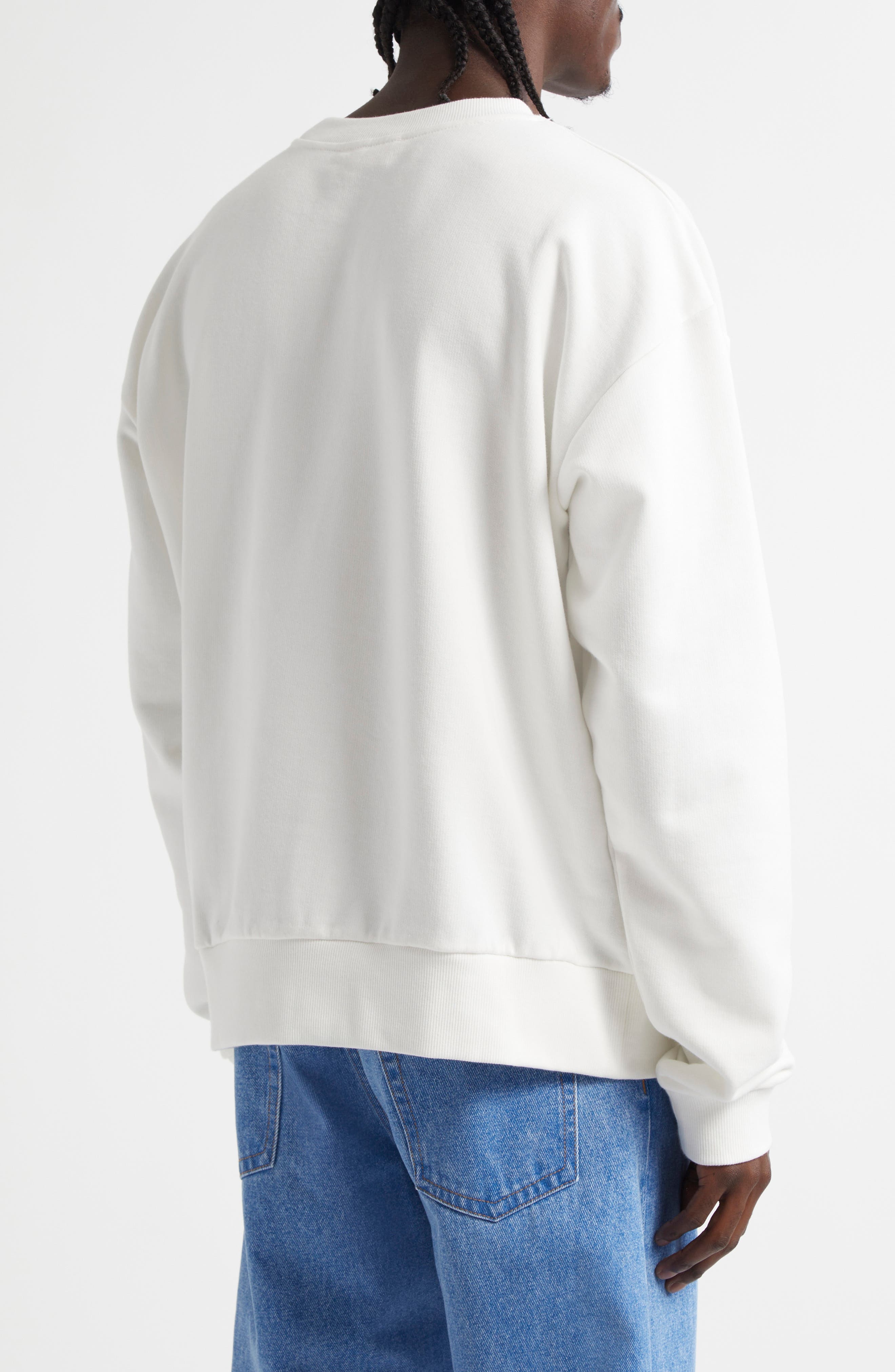 Marni Embroidered Logo Patch Sweatshirt in Natural White at Nordstrom - 2