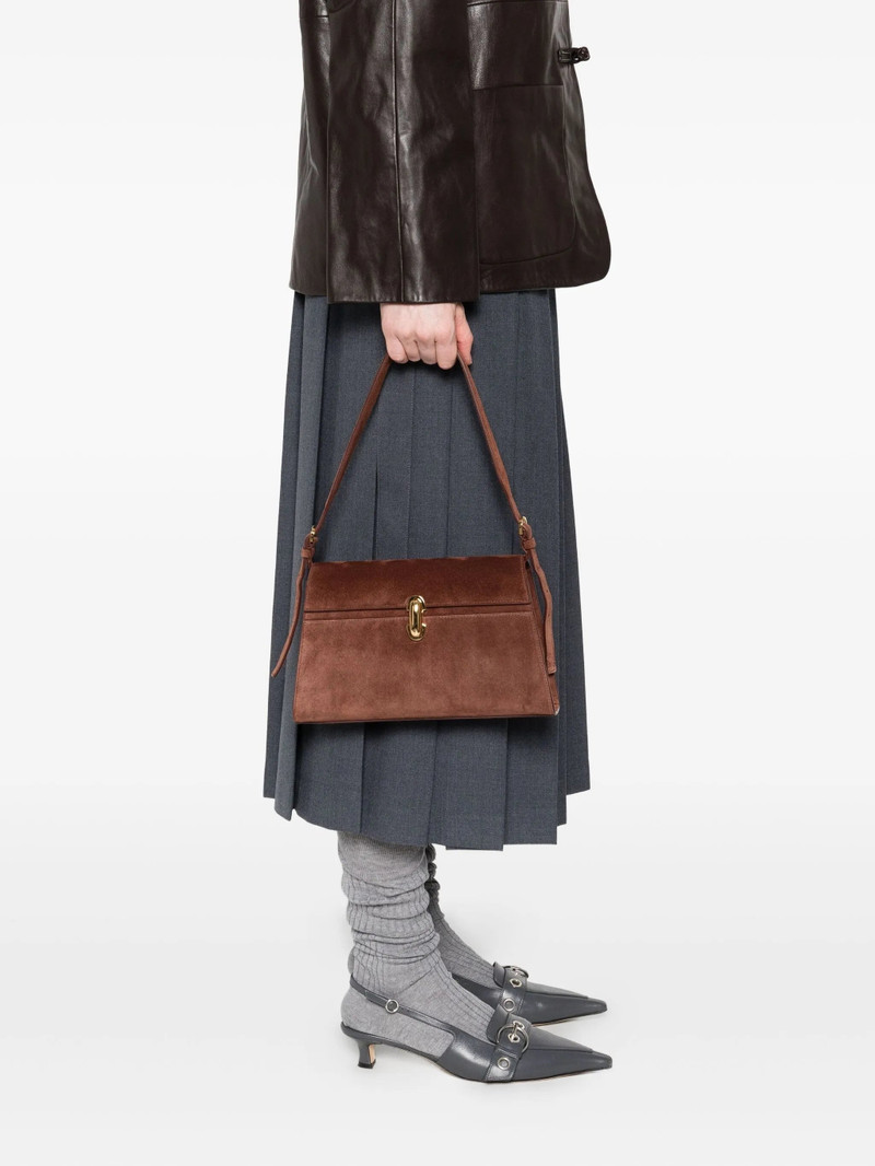 SAVETTE Savette Suede Clasp Shoulder Bag outlook