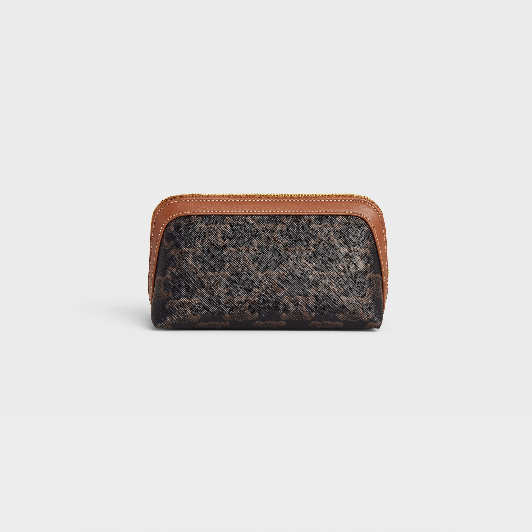 SMALL COSMETIC POUCH IN TRIOMPHE CANVAS AND CALFSKIN - 3